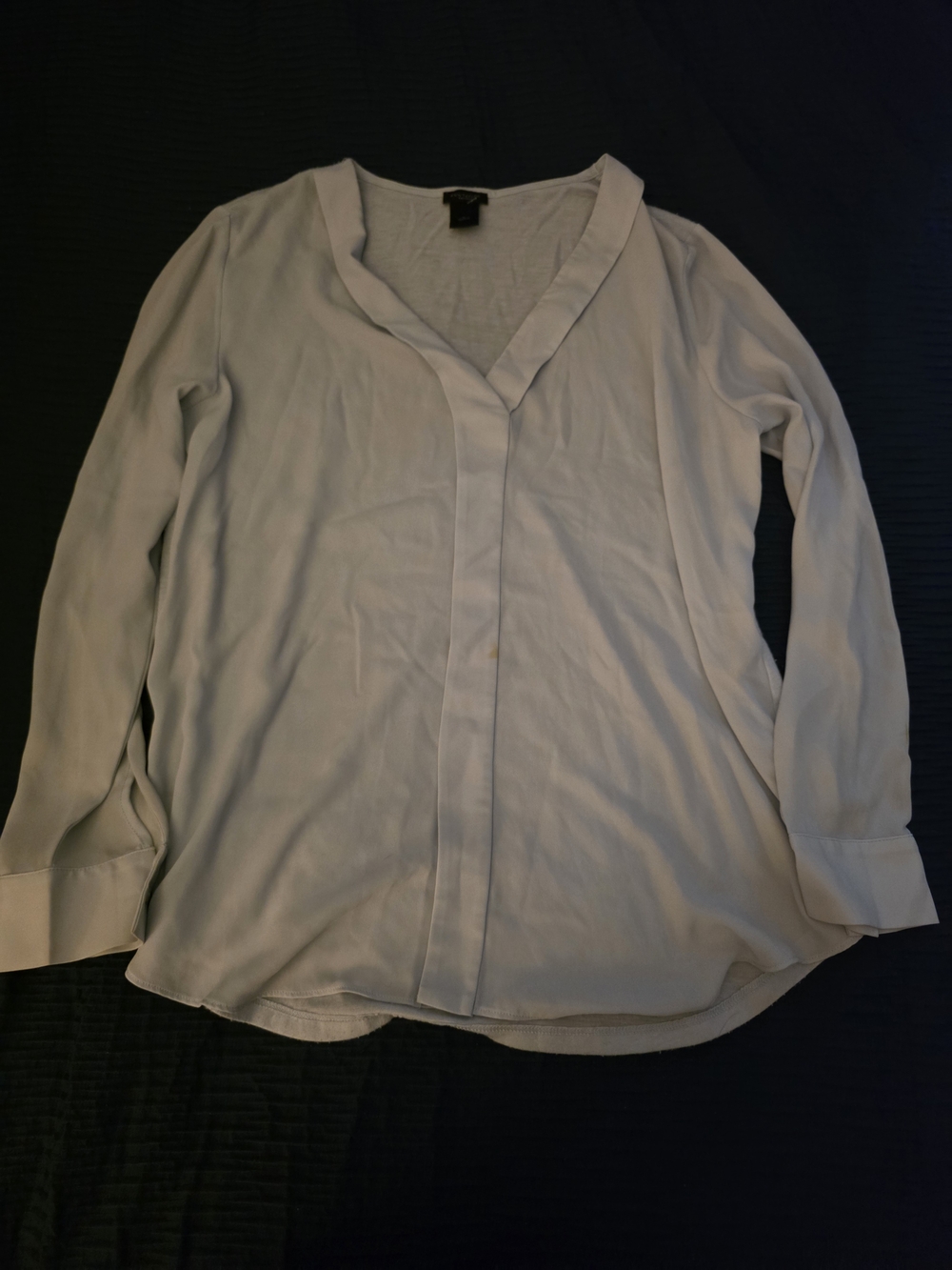 Ann Taylor Pale Blue Long-Sleeve V-Neck Blouse